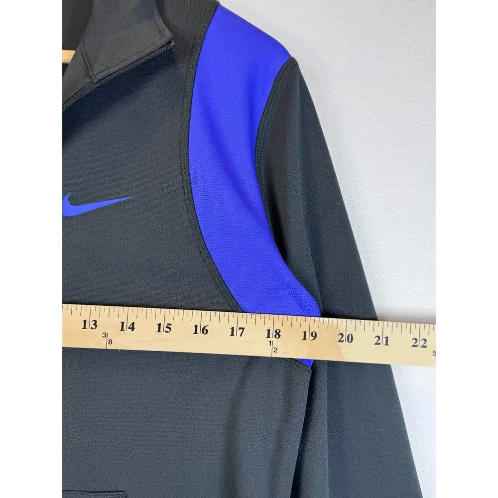 Nike Dri-FIT Women’s Medium Gray Blue Quarter Zip Pullover Track Sweatshirt Top